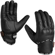 EVO Leather All Weather Waterproof Thermal Motorbike Motorcycle Knuckle Gloves 