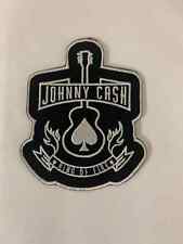 JOHNNY CASH RING OF FIRE GUITAR LOGO WOVEN SEW ON PATCH OFFICIALLY LICENSED