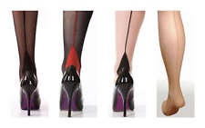 Silky Scarlet seamer tights, seamed, cuban heel seam, Size M, Nude or Black