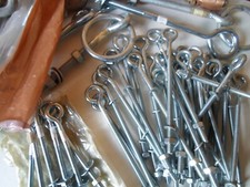 Straining Eye Bolts Nuts Washers Various Sizes Zinc Plated -Wire Fencing Tension