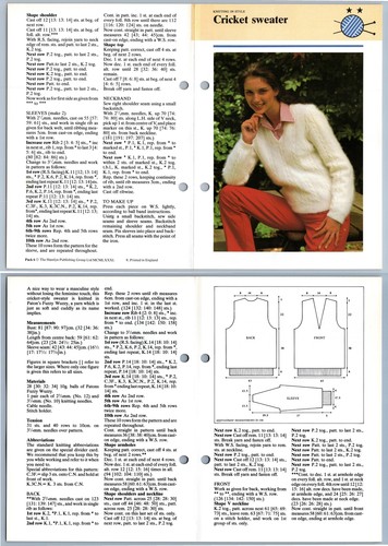 Cricket sweater style - -, 1979