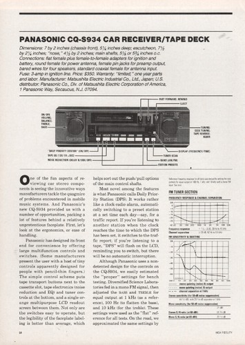 Panasonic s934 car - -, cq-s934
