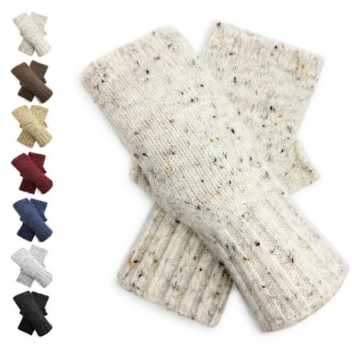 Women fingerless gloves wool - fingerless,