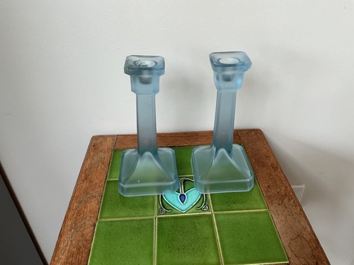 Vintage frosted blue glass - frosted,
