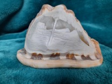 Vintage Carved Conch Shell Lamp