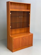 Vintage Teak Shelving Unit Cocktail Cabinet Glazed Retro 1970s EB10011 MWOO