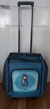GORJUSS SANTORO Wheelable Travel Craft Tote Case blue Hush Little Bunny EX CON