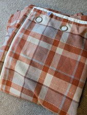 Next Terracotta Tartan Woven Eyelet Super Thermal Lined Curtains 228X229 CM