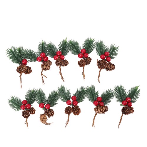 10pcs christmas picks pinecone - christmas,