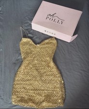 Oh Polly Women's Gold Dress