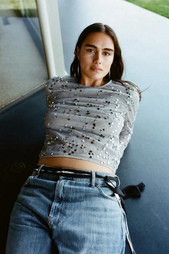 Zara grey silver mesh - zara,