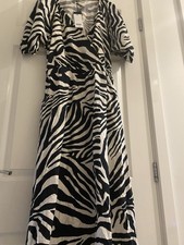 New F&F - Size 20 Zebra Print Maxi Dress - Linen Mix