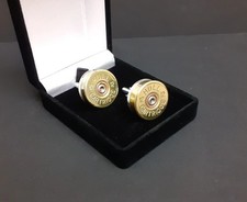 Real shotgun cartridge cufflinks with black velvet box