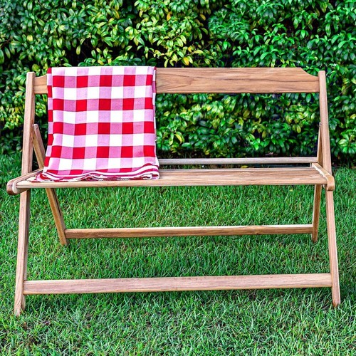 Teak folding bench seat - folding,