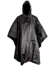 RIP-STOP WATERPROOF WINDPROOF PONCHO/BASHA black SAS military hooded coat jacket