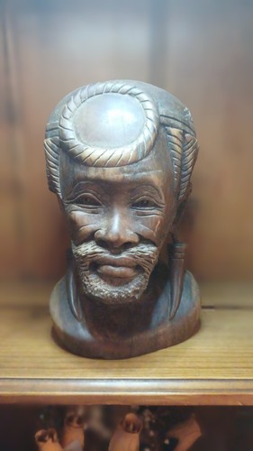 Vintage african man head bust - african,