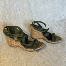 Faith olive green cork wedge - olive,