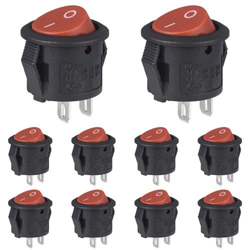 Red mini rocker switch - red, 2-pin