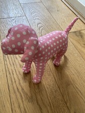 Pink Polka Dot Spotted Dog Beanie Plush By Victorias Secrets Rare