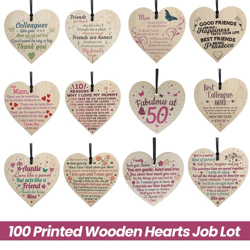 100 wooden heart - wooden,