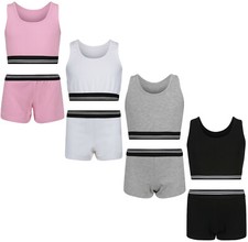 GIRLS SPORTS CROP TOP & SHORT