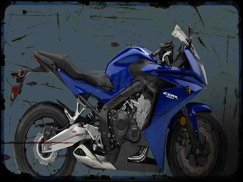Metal sign motorbike - metal,