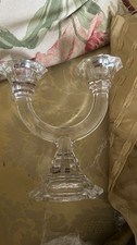 Villeroy & Boch Lead Crystal Glass 2 Arm Candelabra Candle Stick Holder Signed
