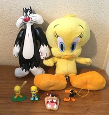 Vintage Looney Tunes Bundle Lot Soft Toy Plush Sylvester Tweety Pie Croco Figure