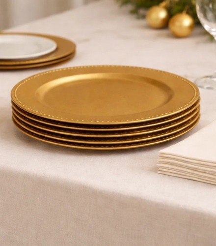 Inch gold plastic charger - plastic,