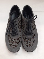 Hotter Raven Size 6 UK Leopard & Grey Suede style Shoes Lace Ups; pre-owned