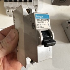 *HAGER 32A 3871 RARE Old Style MCB 60898 TYPE 2 Fuse - Fully working*