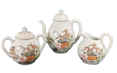 Japanese eggshell teapot sugar - eggshell,