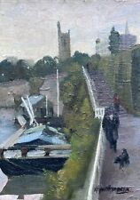 Roger Hanier Hampson Original Signed Oil Painting Steps to Castle Park, Bristol