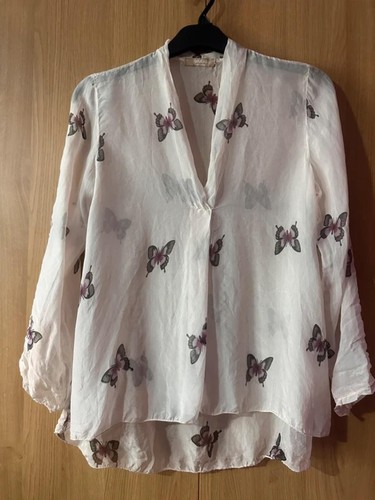 Giulia white silk butterfly - silk,