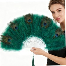 Peacock Feathers Fan Vintage