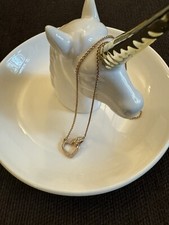 Pre-loved Swarovski Lovely Necklace Heart, White, Gold-tone plated, No Box