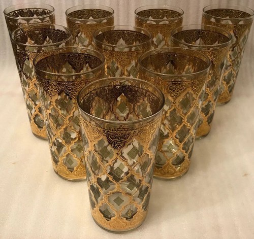 Vintage set culver - of, glass
