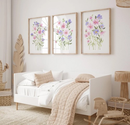 Watercolour flower prints set - flower,