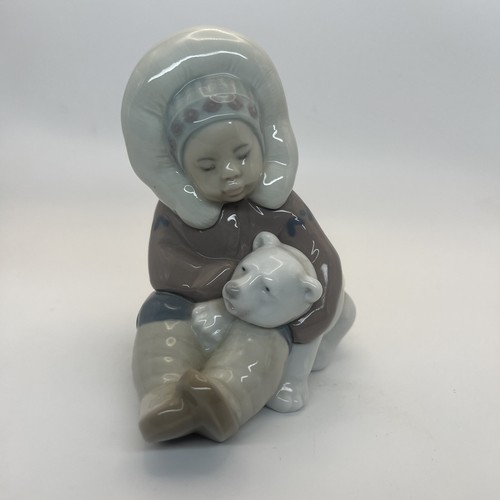 Lladro eskimo boy with polar - lladro,