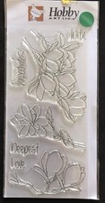 Flowers Magnolia with sympathy deepest love sentiments Hobby Art clear stamp set