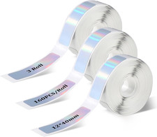 3 Rolls D30 Adhesive Reflective Label Maker Tape, Thermal Label Printing Paper 