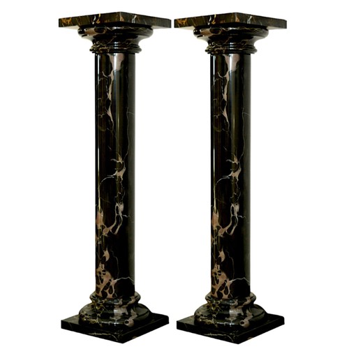 Pair black portoro marble - pair, of