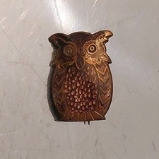 Vintage Owl Brooch Enamel Girl Guide Brownie Leader Tawny Pin Badge Rare