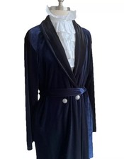 Zara Black Collar Navy Blue