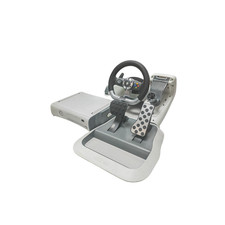 xbox 360 - Microsoft Xbox 360 Steering Wheel & Pedals - untested