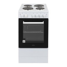Cooker White Electric 50cm Single Cavity 62L Solid 4 Zone Hob - Willow WE50SSW