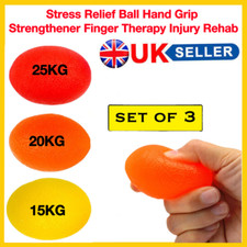 3Pcs/Set Stress Relief Ball Hand Grip Strengthener Finger Therapy Injury Rehab