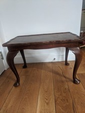 Antique Edwardian Mahogany Burr Pie Crust Edged Coffee Table Solid Carved Wood