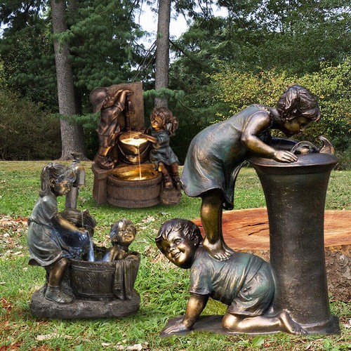 Garden kissing kids ornaments - kids,