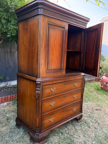 Solid mahogany linen press - solid,